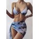 thumbnail image 5 of Conjunto de bikini de 3 piezas con efecto tie dye para mujer, traje de baño con pareo, falda playera, 5 of 5
