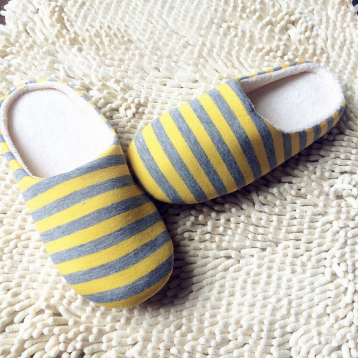 Winter Warm Home Slippers Stripe Anti-Slip Soft Sole Slippers Shoes House Indoor Floor Bedroom Slippers Shoes For Men/Women