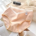 thumbnail image 2 of Lovskoo Teen Girls Pure Cotton Underwear Briefs Breathable Mid Waist Underpants Cute Panties L Red, 2 of 3