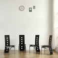 thumbnail image 3 of Thowdee 5 Piece Modern Glass & Metal Stainless Steel Dining Table with Chair Black, 3 of 10