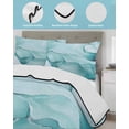 thumbnail image 4 of Quilts Full Size, Turquoise Marble Soft Comforter Bedding Set for Bed, Modern Abstract Art Texture Watercolor Lightweight Quilted Bedspread with Pillow Cover(2 Pieces) for All Season, 78x90 Inch, 4 of 6