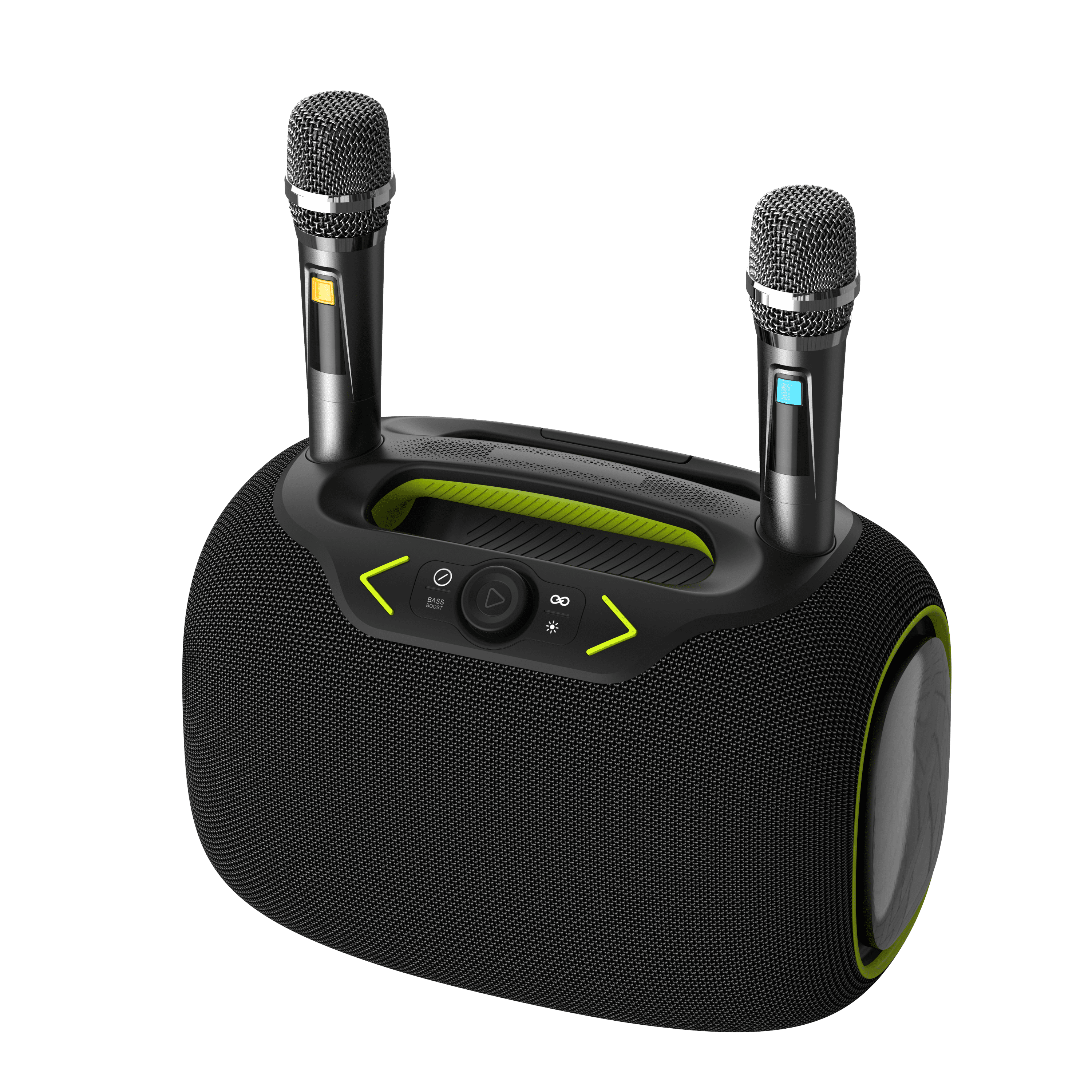 WorryFree Gadgets Portable Waterproof Bluetooth Karaoke Speaker with Tripod and Microphones, 120W, Black