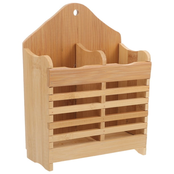 GOOHOCHY Organizador de cubiertos y utensilios de bambú, organizador de vajilla, escurridor para palillos, cucharas y tenedores.