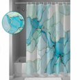 thumbnail image 3 of Shower Curtains Sets for Bathroom Decor Gradient Teal Marble Texture Waterproof Bathroom Curtain with Hooks, Abstract Watercolor Geometric for Bathroom Decor,60x72IN, 3 of 7
