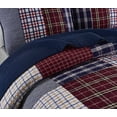 thumbnail image 4 of Chezmoi Collection Grizzly 2-Piece Plaid Checkered Patchwork Quilted 100% Vintage Washed Cotton Reversible Bedspread Quilt Set, 4 of 5