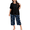 Back, variant on FEREMO Women Plus Size Pajamas Set Short Sleeve Prints Pjs Sets Sleepwear 2 Piece Loungewear Capri Pants with Pockets