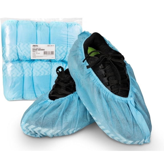 Dukal Protective Boot & Shoe Covers, Disposable, Non-Skid, Universal Fit, Pack of 100 (50 Pairs), Blue, 100 Count