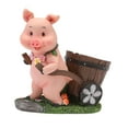 thumbnail image 4 of colaxi Pig Statue Flowerpot Creative Animal Sculpture for Backyard Table Home Decor Pulling Cart Pig, 4 of 9