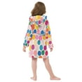 thumbnail image 7 of FORMRS Niños Bathrobe Unisex Hooded Robe Soft Plush Pajamas Sleepwear, Size 4-6T, Watercolor Circles, 7 of 7