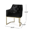 thumbnail image 6 of Christopher Knight Home Fern Modern Tufted Glam Accent Chair with Velvet Cushions and U-Shaped Base, Black and Gold Finish, 6 of 12