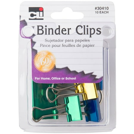 Binder Clips 10/pkg-assorted Metallics