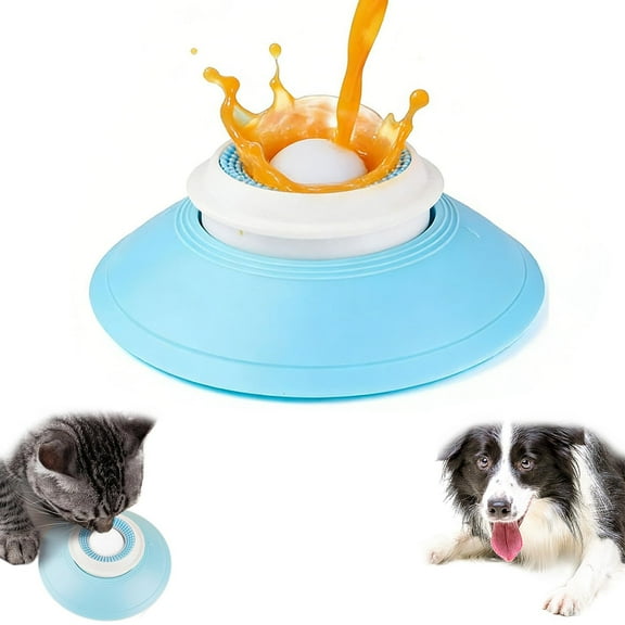 Dog Cat Licks Toys,Anxieties Relief Slow Feeder Dog Lick Ball Treat Dispenser,Non-Slip Licking Bowl Enrichment Toys with Suction Cup,Slow Feeder Dogs Bowls for Liquid Food
