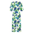 thumbnail image 2 of TaTaai Womens Casual One Piece Jumpsuit V-Neck Short Sleeve Back Zipper Side Pockets Solid Color Loose Fit Long Pants for Summer Daily Wear Gift, 2 of 5