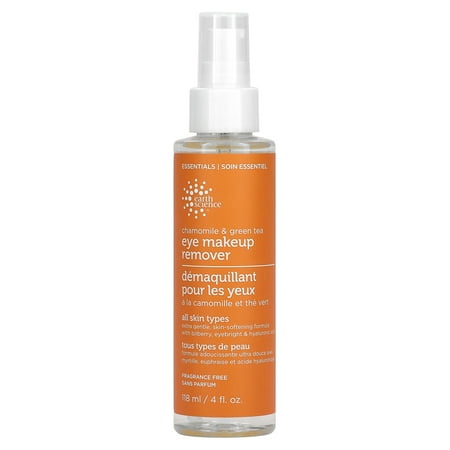 Earth Science Chamomile & Green Tea Eye Makeup Remover, Fragrance Free, 4 fl oz (118 ml)
