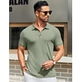 thumbnail image 6 of COOFANDY Men's Ribbed Polo Shirts Short Sleeve Casual Slim Fit Textured Shirts Dress Collar Polo Tops Workout Golf Polos, 6 of 10