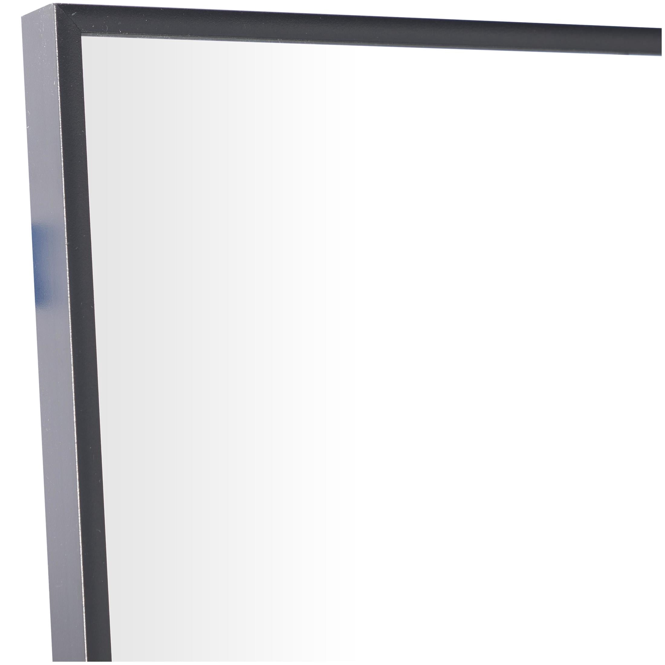 DecMode 37" x 67" Black Grid Style Panel Wall Mirror