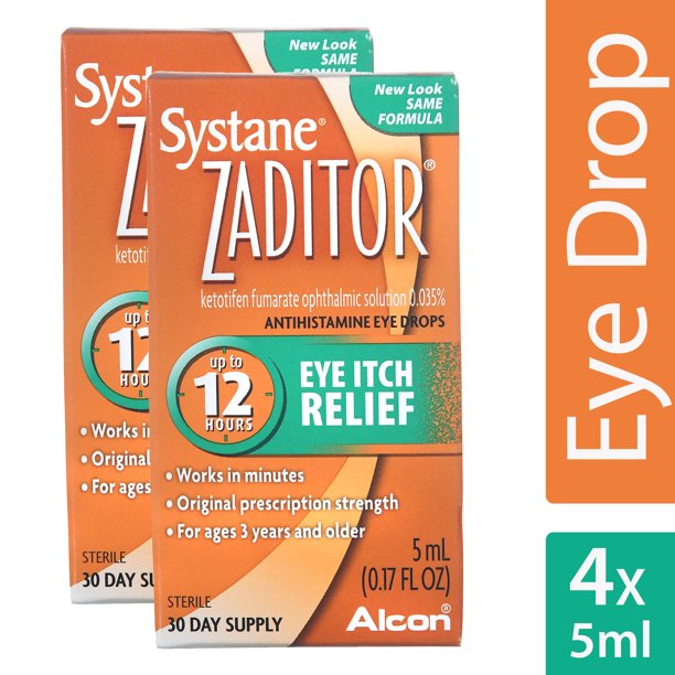 (2 pack) Zaditor Antihistamine Eye Drops Twin Pack, OTC Allergy Symptom