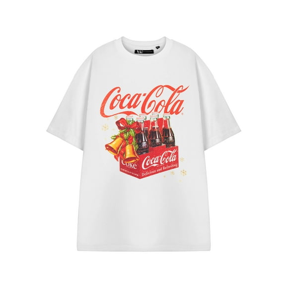 Coca Cola T-Shirt Unisexe à Manches Courtes Blanc