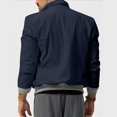 thumbnail image 6 of Maoxin Mens Jackets Men's British Solid Color Plus 350g Corduroy Long Sleeved Fashionable Jacket Workwear Stand Up Collar Jacket Jacket Navy 3XL, 6 of 7