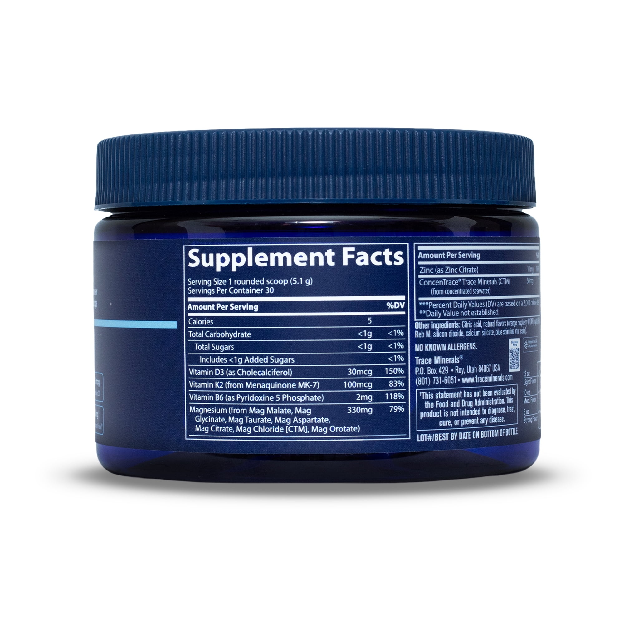 (2 pack) Trace Minerals Multi Magnesium Powder for Stress, Energy and Heart Health, Rainbow Sherbet, 30 Servings