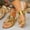 Gold, variant on Women's Croc-Embossed Slide Sandals, Open Toe Cutout Slip-On Shoes, Plus Size Trendy Comfort Footwear for Streetwear Red 36