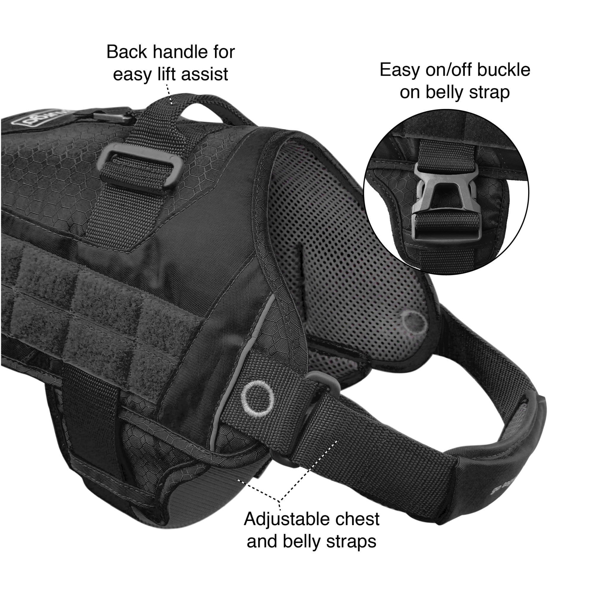 Kurgo Dog Harness, Vest for Dogs, Small, Black