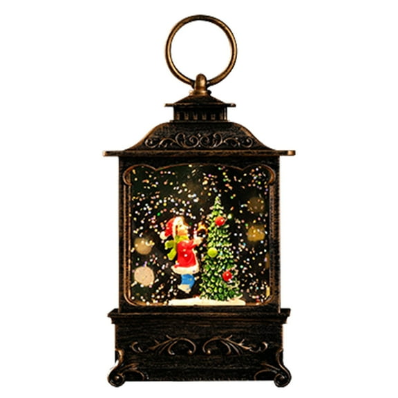 HJQEQVD Christmas Snow Globe Flying Santa Scene Musical Snow Water Lantern Swirling Glittering Home Decoration and Gift Battery Operated Christmas Decorations Snow Globe