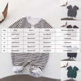 thumbnail image 3 of Ulanda Newborn Baby Boy Fall Romper Striped Long Sleeve Jumpsuit Infant Clothes (Black, 6-9 Months), 3 of 4