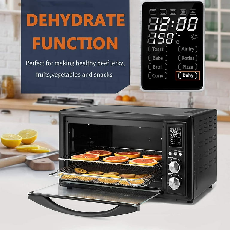 Crownful Smart Air Fryer Toaster Oven Combo, 10.6 Quart WiFi Convection Roaster with Rotisserie & Dehydrator, Accessories and Recipe Included, Works