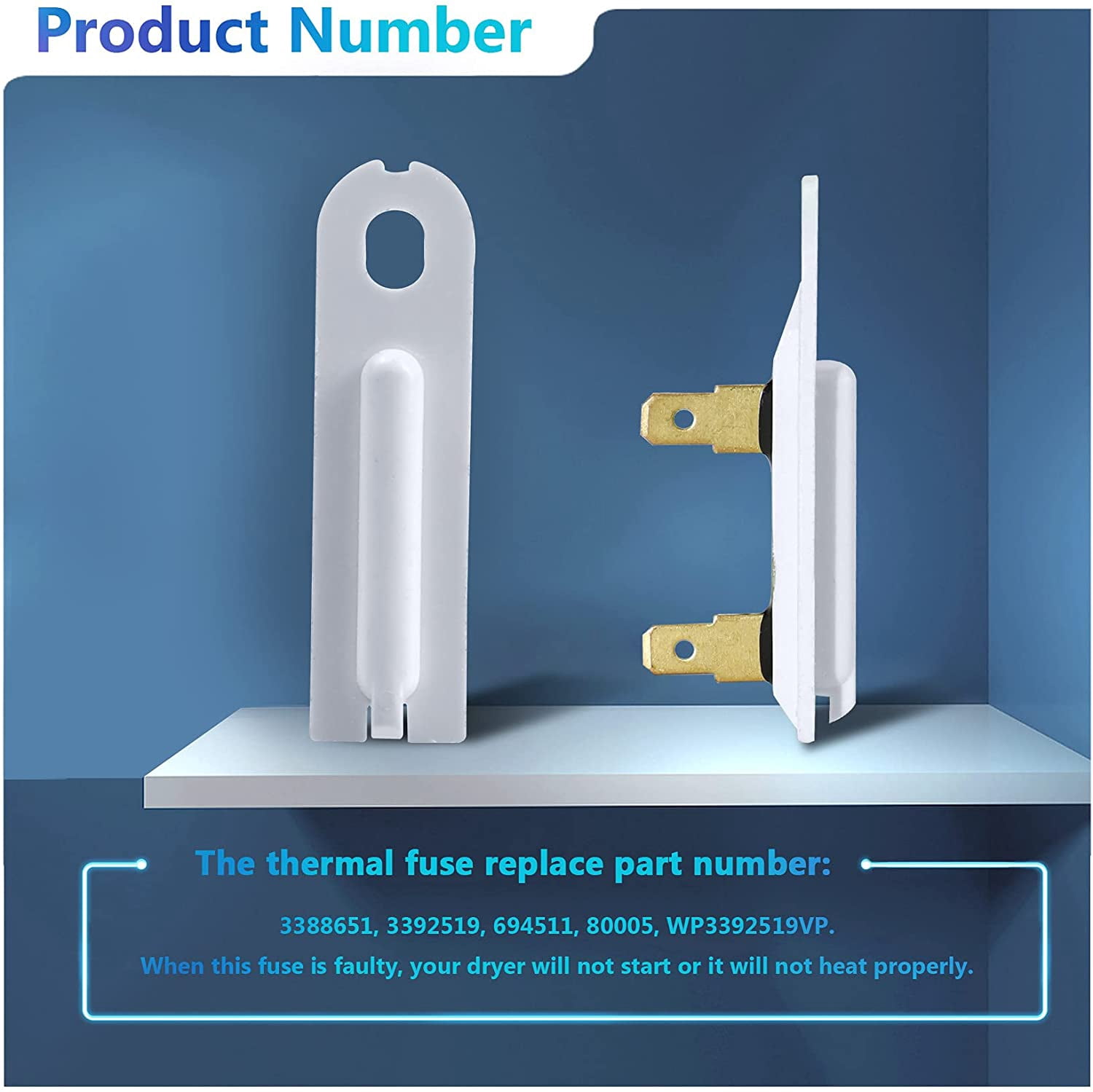 3387747 Dryer Heating Element & 279816 Thermostat Kit & 279973 3392519 Thermal cut-off Fuse Replacement Compatible with Kenmore, Samsung, Whirlpool, KitchenAid electric dryers and more.