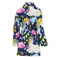 thumbnail image 2 of Unicorn Night Festival Pattern Women Bathrobe One Size Univeral Fits, Unicorn Fashion Lightweight Plush Fleece Long Robe For Women, 2 of 3