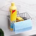 thumbnail image 3 of Manunclaims Wall Mounted Drain Basket, 304 Stainless Steel Wide Space Shower Shelf, Sturdy Hanging Storage Organizer for Kitchen - Buckle / Buckle + Drain Basket / Transparent Buckle Optional, 3 of 8