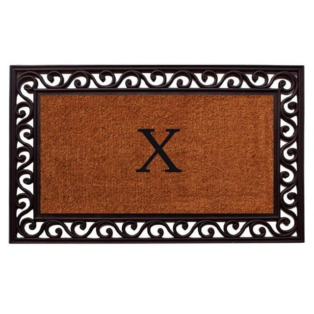 Calloway Mills 100063048X 30 x 48 in. Rembrandt Monogram Rectangular Doormat, Natural & Black - Letter X