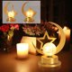 thumbnail image 1 of Lámpara de mesa decorativa de hierro - Lámpara de noche LED alimentada por pilas con luz cálida para decoración de dormitorio, Navidad y San Valentín, 1 of 8