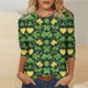 thumbnail image 5 of Camiseta de Cuello Redondo Impresa de Moda de Manga 3/4 de Mujer Y Blusas, Desgaste de Verano Casual de Poliéster Suave, 5 of 5