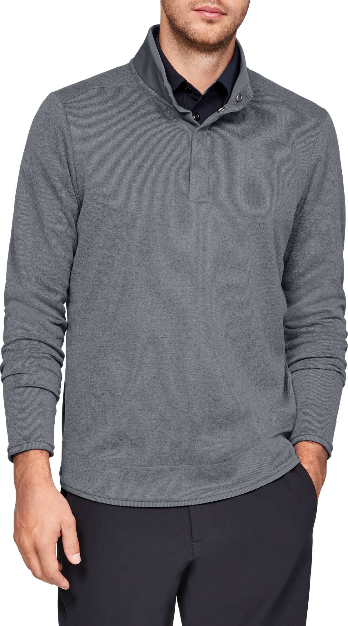 under armour men's sweaterfleece snap mock golf pullover