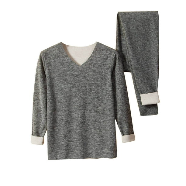 Conjuntos de ropa interior térmica para hombre, jersey liso informal de cuello redondo, alta elasticidad, mantiene el calor, conjuntos de ropa interior térmica para hombre, traje de poliéster
