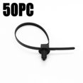 thumbnail image 1 of ZENMELE - Paquete de 50 bridas para cables de 8 pulgadas de nailon con montaje a presión, autoajustables, para atar cables en interiores, color negro, 1 of 6