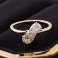 thumbnail image 3 of solitaire jewels 1.25CT Pear Moissanite Toi Et Moi Engagement Ring For Women, 14K Yellow Gold, 3 of 7