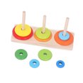 thumbnail image 3 of Anillo apilador de madera multicolor, juguete educativo, clasificación de anillos apilables para niños pequeños, 3 of 9