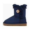 thumbnail image 3 of Weestep Wood Button Warm Shearling Winter Lightweight Snow Boots(2 Little Kid, Navy), 3 of 7