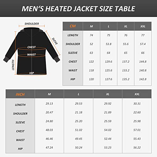Winter Jacket Heated Hoodie Warm Coat with 14400 mAh Battery Pack IHeat Mens Heated Jacket Soft Shell