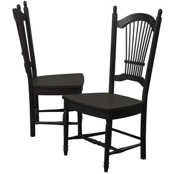 Dining Chair Set of 2 - Black Cherry Finish - Elegant Kitchen Accent - Sturdy & Comfortable Seating