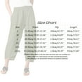 thumbnail image 3 of VISALY Capris for Women with Pockets, Dress Pants Women, Women's Casual Pants Bohemian Style Elastic Waist Cropped Pants Pockets Trousers Womens Daily Casual, 1 Pack Capris for Women, White, S, 3 of 5