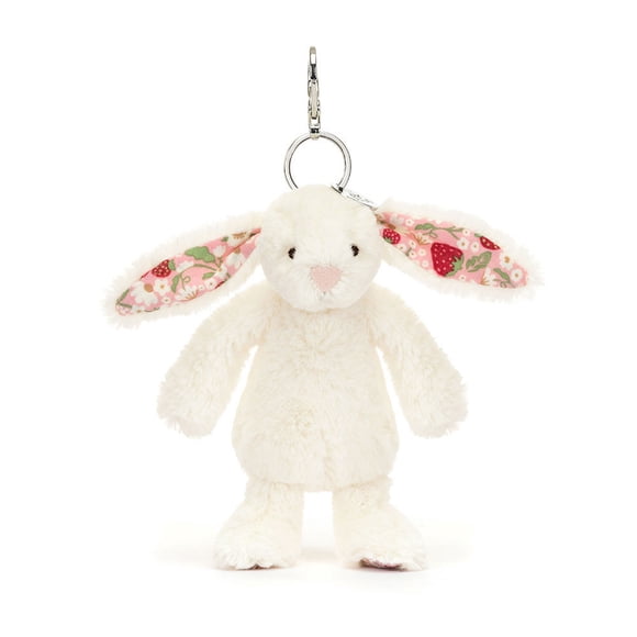 Blossom Breloque de Sac « Berry » Crème, Porte-Clés Mignon en Peluche Douce, 7 Pouces