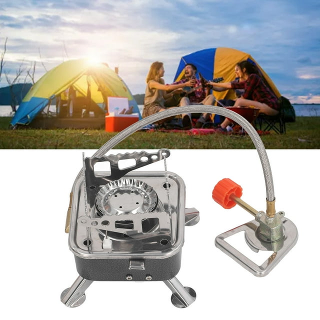 Réchaud de Camping Mini Portable, Réchaud à Gaz à Vent Stable pour Activités de Plein Air, Conception Pliable, Facile à Transporter