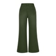 thumbnail image 4 of Miluxas Fashion Washed Wide-leg Jeans for Women Trendy High Waisted Denim Pants Solid Loose Fit Trouser with Pockets Army Green, 4 of 6