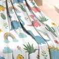 thumbnail image 3 of White Dinosaurs Rainbows Plants Pattern Blanket,Comfortable Soft Flannel Throw Blanket,All Season,Warm Lightweight Blankets for Sofa Bed Couch Living Room Chair,30"x40", 3 of 4