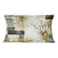thumbnail image 4 of Designart "Dreaming Amidst Cubic Gray Botanicals" Patchwork Printed Throw Pillow, 4 of 6