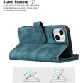 thumbnail image 6 of iPhone 13 Wallet Case with Card Holder, 2 in 1 PU Leather Magnetic Clasp Zipper Pocket Shockproof Detachable Flip Wrist Strap for (Blue), 13-Detachable--Blue, 6 of 9